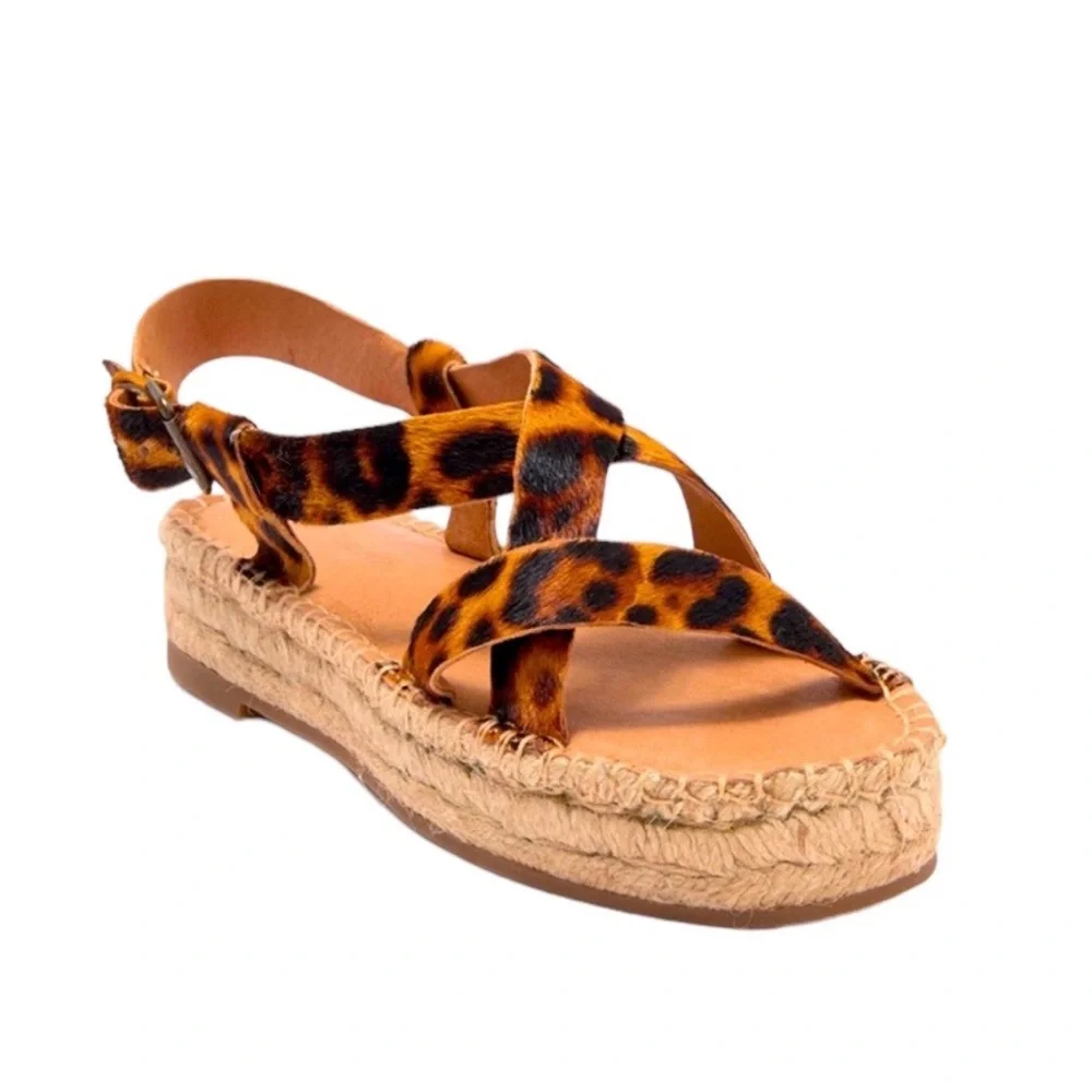 New Madewell Malia Leopard Print Espadrille Sandal